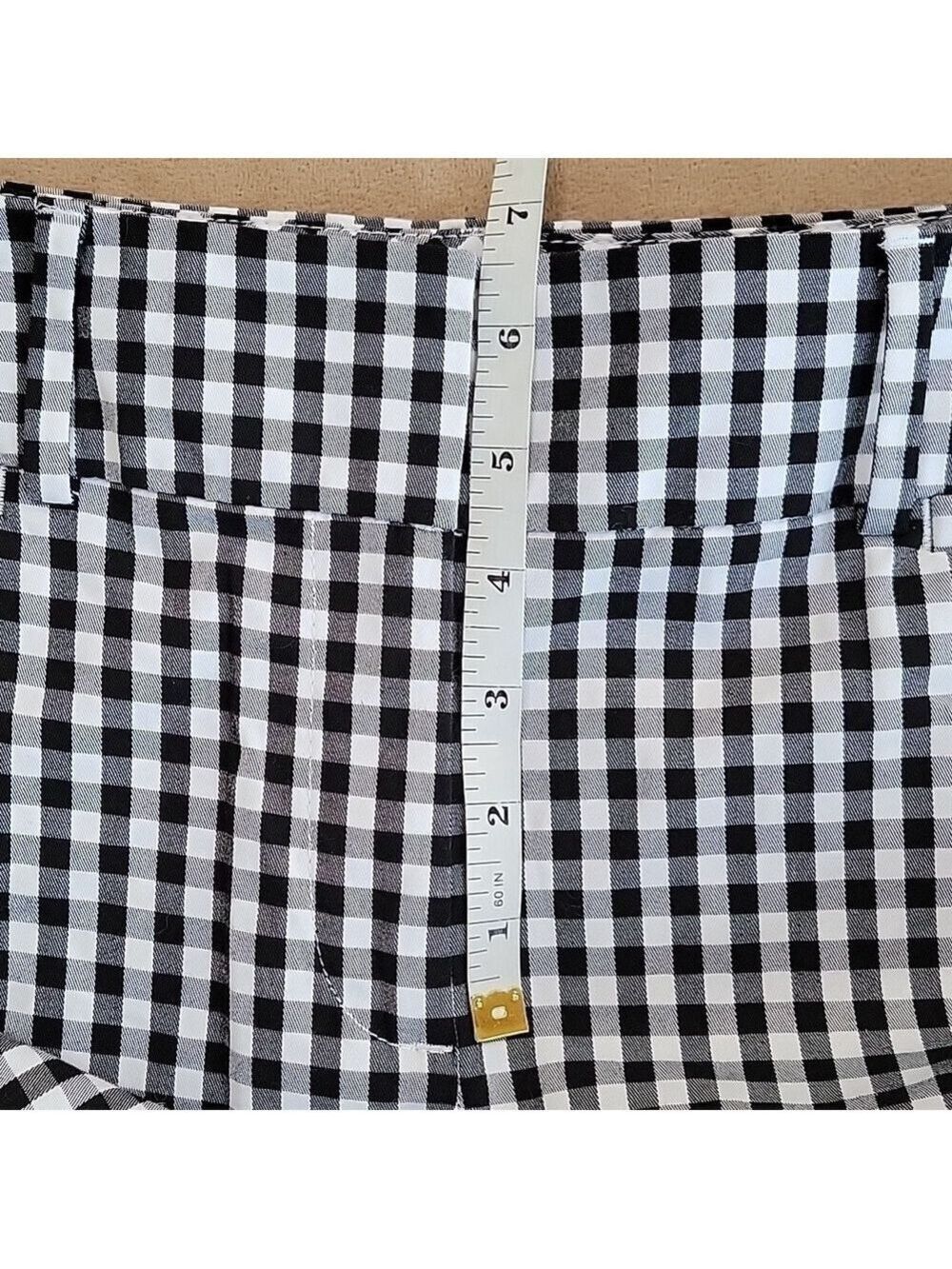 Ann Taylor Factory Black/White Vichy Gingham Checked Ankle Pants Size 8 EUC - Picture 7 of 13
